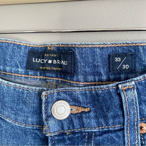 Lucky Brand 121 Slim Blue Straight Leg Denim Jeans Mens Size 33x30 - Picture 3 of 7